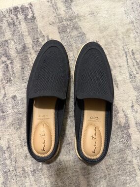 Nordstrom Black Knit Slip-On Loafers with Tan Insole